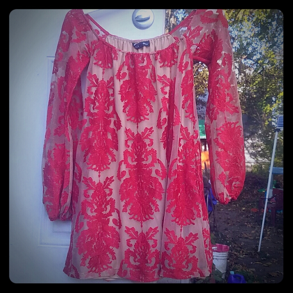 For Love and Lemons red lace dress